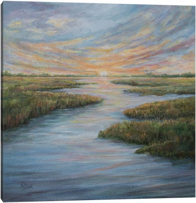 Sunset Broads Canvas Art Print - Ruth Aslett