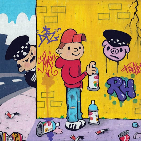 Animated & Comic Strip Characters: It Wasn't Me, Officer by Ross Hendrick