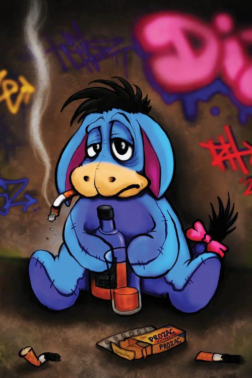 Eeyore On Prozac II by Ross Hendrick wall art