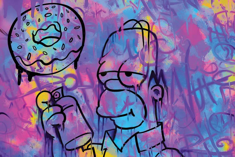 Homer Pop Art Donut by Ross Hendrick wall art