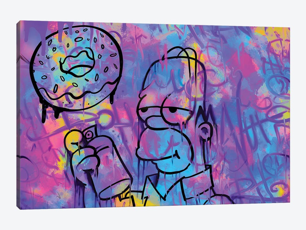 Homer Pop Art Donut by Ross Hendrick 1-piece Canvas Art Print