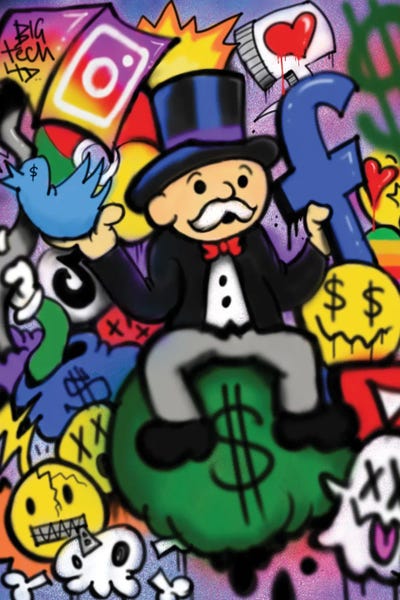 Big Tech Monopoly Canvas Art Print by Ross Hendrick iCanvas