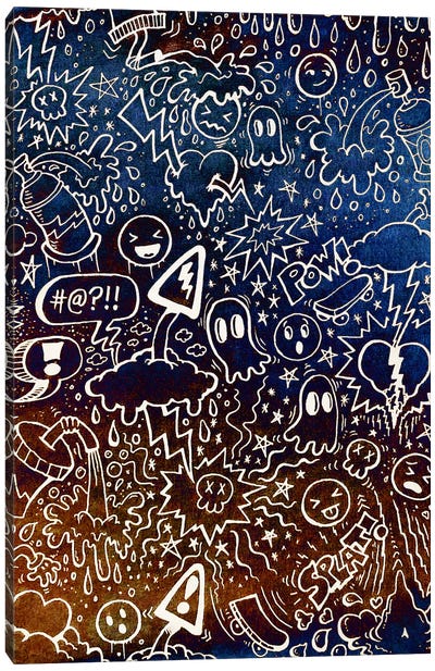 Doodles With White Outlines Canvas Art Print - Ross Hendrick