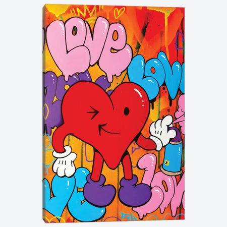Spray Some Love Canvas Print #RHD56} by Ross Hendrick Canvas Artwork