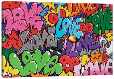Graffiti Love Canvas Art Print - Walls That Talk