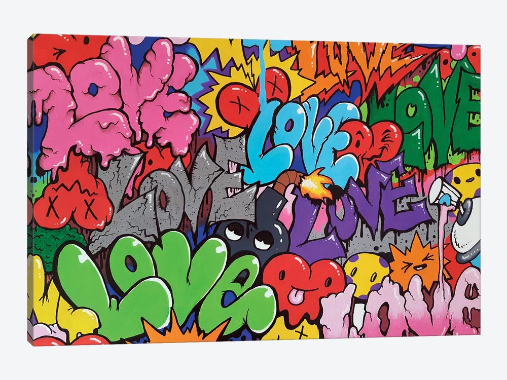 Graffiti Love by Ross Hendrick 1-piece Canvas Art Print