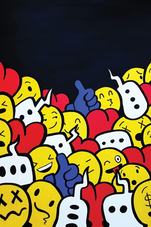 Emojis, Hearts And Likes by Ross Hendrick wall art