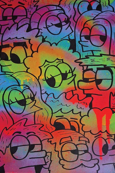 Pop Art: Colourful Crowd by Ross Hendrick