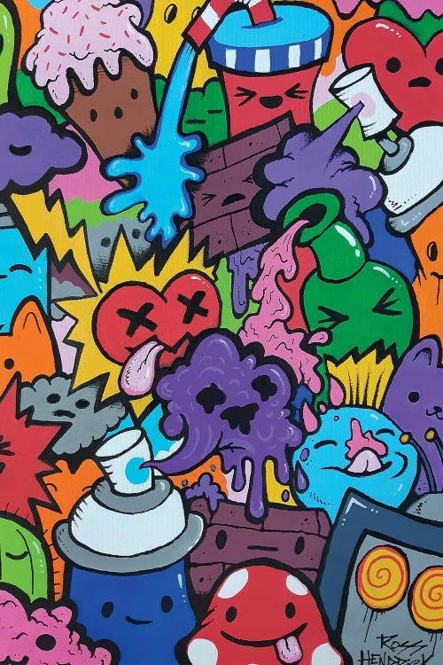 Doodle Characters by Ross Hendrick wall art