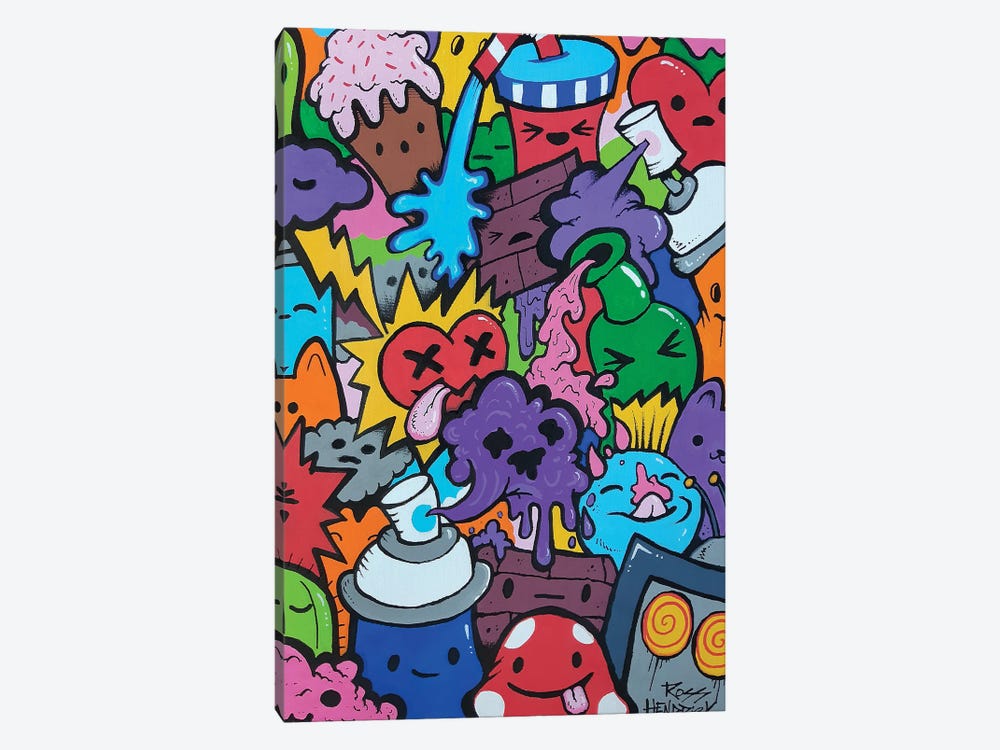 Doodle Characters by Ross Hendrick 1-piece Canvas Wall Art