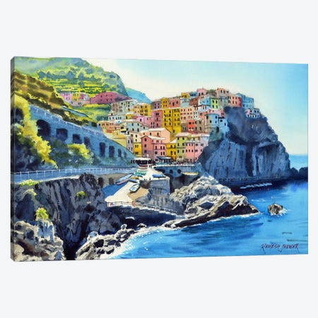 Colors Of Cinque Terre Canvas Print #RHJ11} by Ramesh Jhawar Art Print