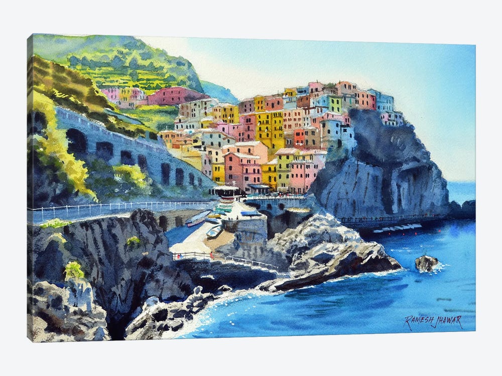 Colors Of Cinque Terre by Ramesh Jhawar 1-piece Canvas Wall Art