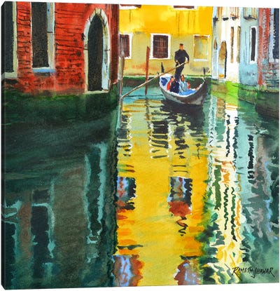 Colors Of Venice Canvas Art Print - Ramesh Jhawar