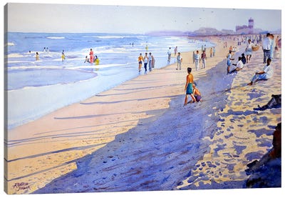 Evening At Marina Beach Canvas Art Print - Indian Décor