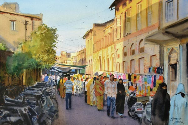 Ramesh Jhawar: Evening Bazaar by Ramesh Jhawar