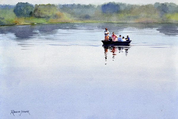 Ramesh Jhawar: Ferrying On The Kaveri by Ramesh Jhawar