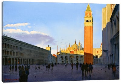 Fleeting Light, Piazza San Marco, Venice Canvas Art Print - Ramesh Jhawar