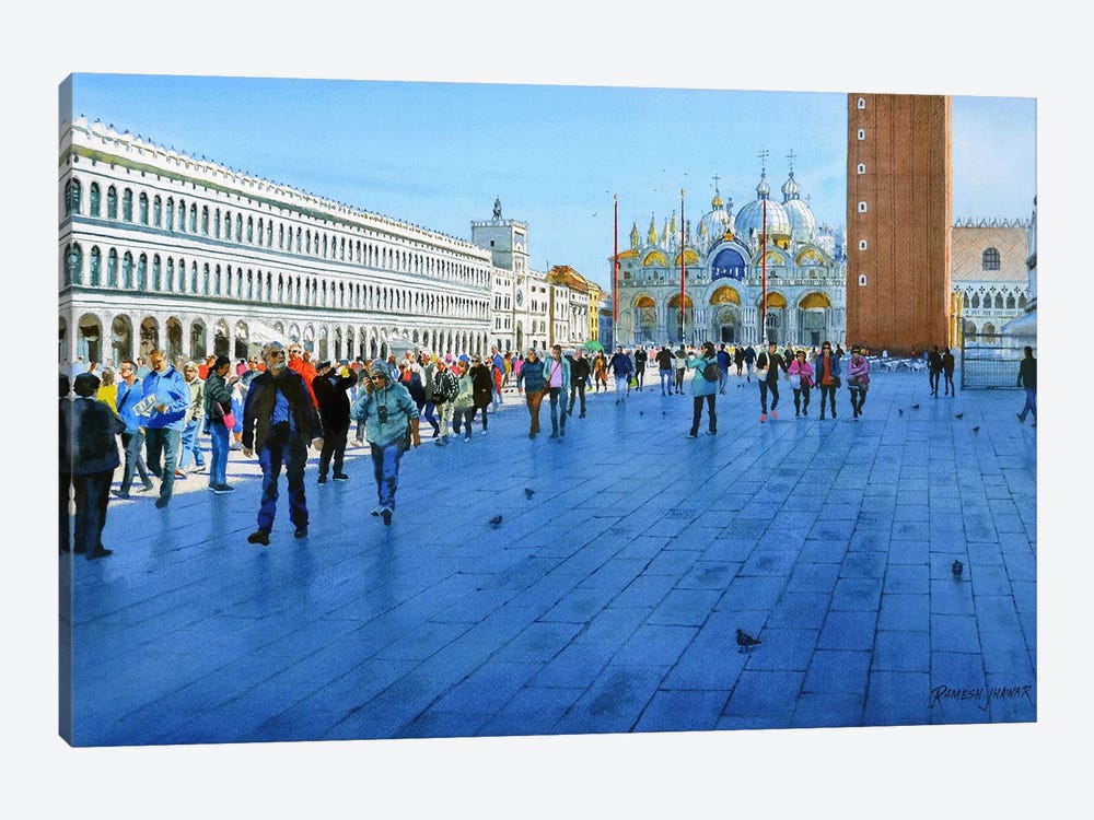 A Busy Day At San Marco, Venice by Ramesh Jhawar 1-piece Art Print
