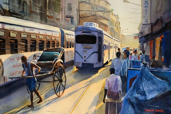Ramesh Jhawar: Late Afternoon Rush Hour by Ramesh Jhawar