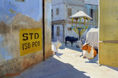 Planet Of The Cows by Ramesh Jhawar metal wall art