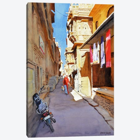 Return From The Market Canvas Print #RHJ32} by Ramesh Jhawar Canvas Print