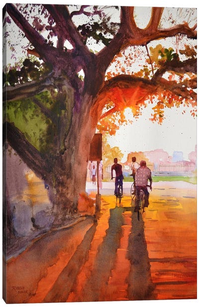 Sunset Riders Canvas Art Print - Ramesh Jhawar