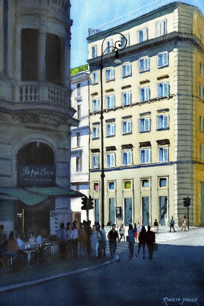 Ramesh Jhawar: The Corner Cafe, Rome by Ramesh Jhawar
