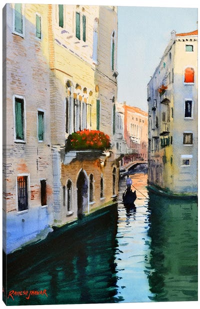 Venice Morning Canvas Art Print - Ramesh Jhawar