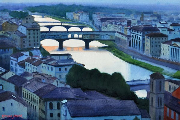 Ramesh Jhawar: View Of The Arno, Florence by Ramesh Jhawar