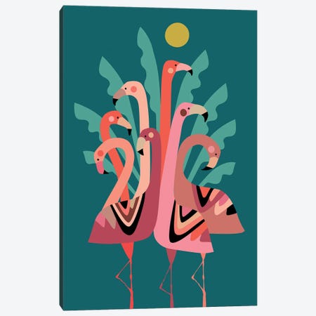 Flamingos Canvas Print #RHL10} by Rachel Lee Canvas Print