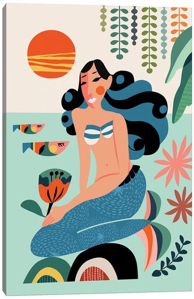 Mermaid II Canvas Art Print - Underwater Art