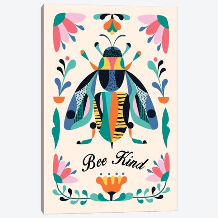 Bee Kind Canvas Print #RHL2} by Rachel Lee Canvas Art Print