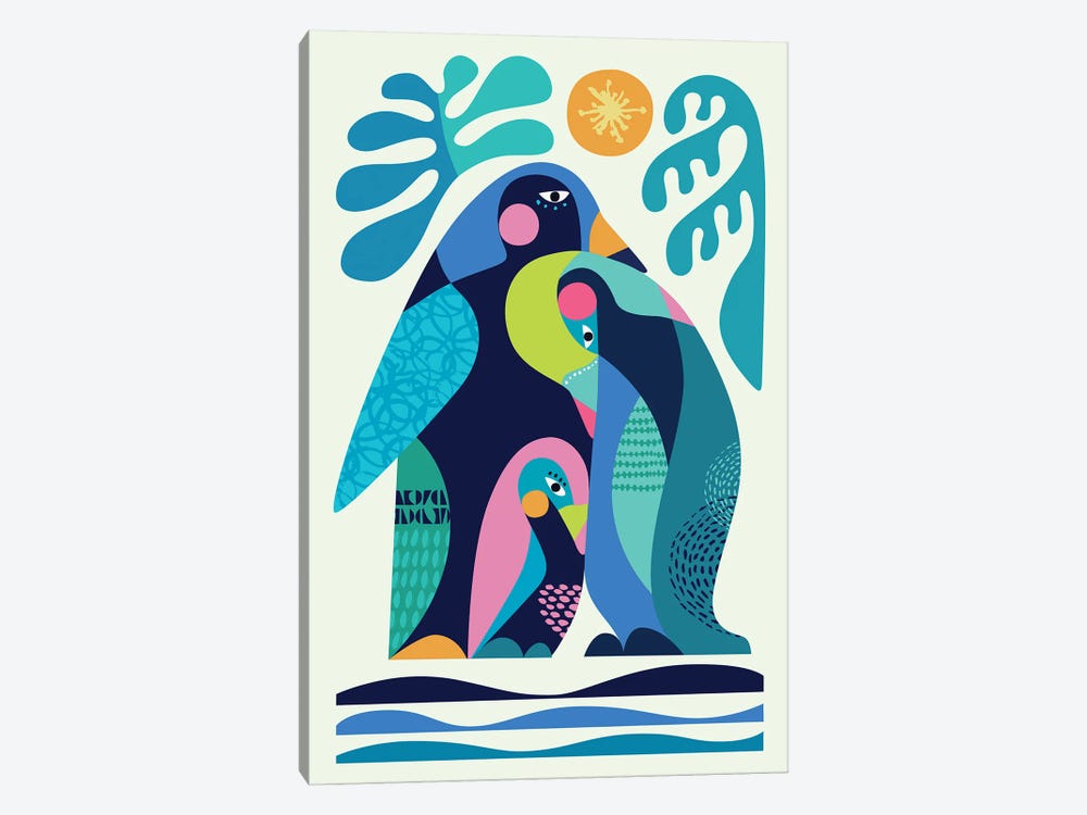 Penguin Family by Rachel Lee 1-piece Canvas Print