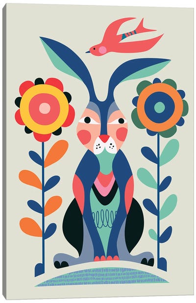 Wild Rabbit Canvas Art Print - Rachel Lee