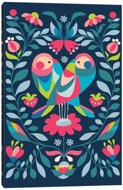 Love Birds Canvas Art Print - Rachel Lee
