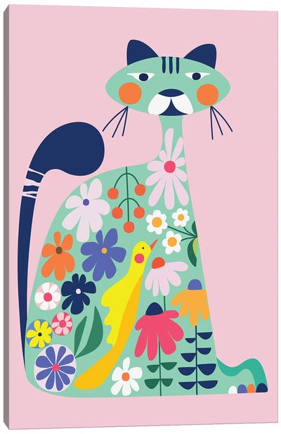 Daisy Cat Canvas Art Print - Pet Mom