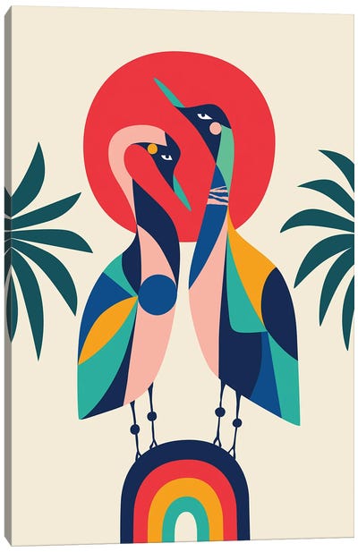 Rainbow Gooses Canvas Art Print - Rachel Lee
