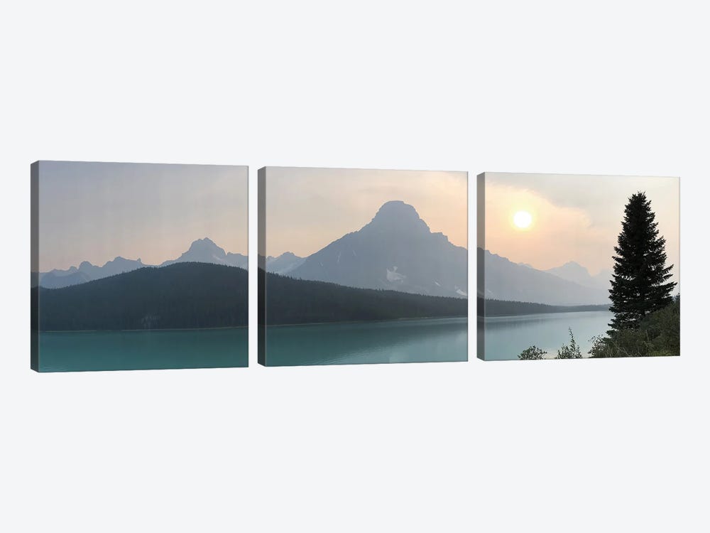 Sunset Over Waterfowl Lakes - Seen From The Icefields Parkway (Hwy 93), Banff National Park, Alberta, Canada by Ramona Heiner 3-piece Canvas Print