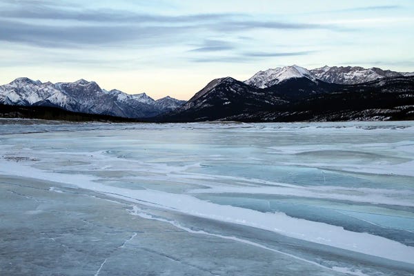 Alberta: Sunset At Abraham Lake - Preachers Point, Kootenay Plains Area, David Thompson Country, Alberta, Canada by Ramona Heiner