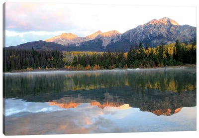 "Morning Mist And Sunrise" - Patricia Lake - Jasper, Jasper National Park, Alberta, Canada Canvas Art Print