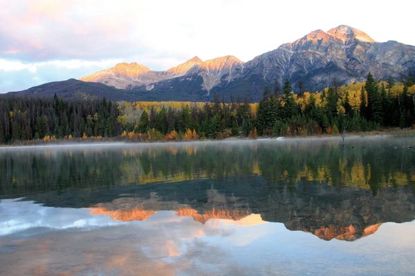 Jasper National Park: "Morning Mist And Sunrise" - Patricia Lake - Jasper, Jasper National Park, Alberta, Canada by Ramona Heiner
