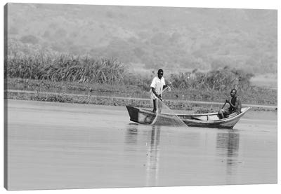 Fishermen - Victoria Nile (White Nile), Victoria Nile Delta, Queen Elizabeth National Park, Uganda, East Africa Canvas Art Print - Art by Native American & Indigenous Artists