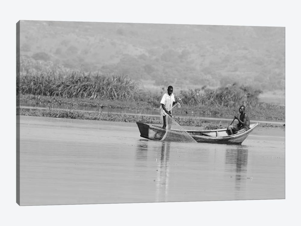 Fishermen - Victoria Nile (White Nile), Victoria Nile Delta, Queen Elizabeth National Park, Uganda, East Africa by Ramona Heiner 1-piece Canvas Art Print