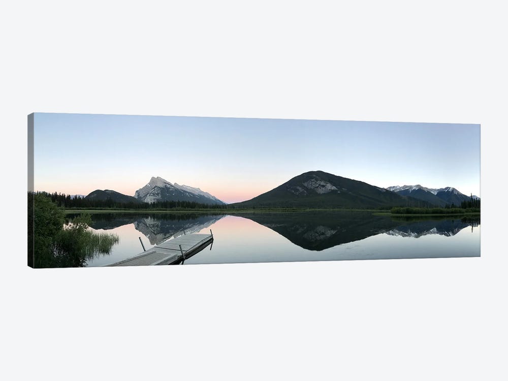"Alpenglow After Sunset"-Vermilion Lakes, Banff, Banff National Park, Ab, Canada. by Ramona Heiner 1-piece Canvas Art