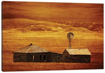 House On The Prairie Canvas Art Print - Rhonda Thompson