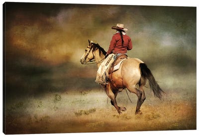 Running Horse Canvas Art Print - Horseback Art