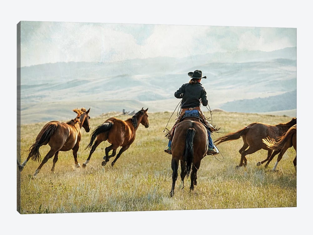 Running Horses by Rhonda Thompson 1-piece Canvas Art Print