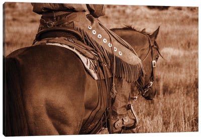 Sepia Canvas Art Print - Cowboy & Cowgirl Art