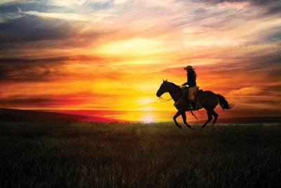 Sunrise Ride by Rhonda Thompson canvas print