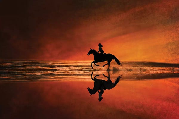 Rhonda Thompson: Sunset On The Beach by Rhonda Thompson